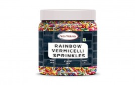 Pinza Naturals Rainbow Vermicelli Sprinkles   Plastic Jar  200 grams
